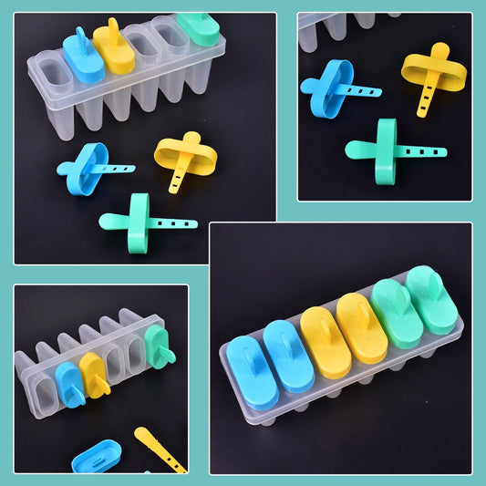 7167 Ice Candy Maker Upgrade Popsicle Molds Sets 6 Ice Pop Makers Reusable Ice Lolly Cream Mold Home-Made Popsicles Mould with Stick