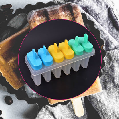 7167 Ice Candy Maker Upgrade Popsicle Molds Sets 6 Ice Pop Makers Reusable Ice Lolly Cream Mold Home-Made Popsicles Mould with Stick