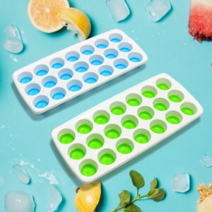 2807 21 Cavity Pop Up Ice Cube Trays-Easy Release, Flexible Silicone Bottom – Stackable, BPA Free, Food Grade – for Convenient Freezer Ice Making (2 Pc Set)