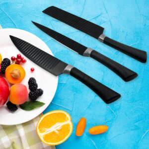 6 Pieces Professional Kitchen Knife Set, Meat Knife, Chef’s Knife with Non-Slip Handle for Home, Kitchen and Restaurant with Chef Peeler and Scissor (Stainless Steel / 6 Pcs Set)