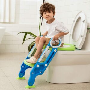 2 in 1 Training Foldable Ladder Potty Toilet Seat for Kids  —–