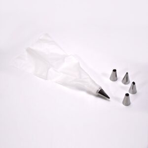 Cake Decorating Nozzle with Piping Bag Stainless Steel Piping Cream Frosting Nozzles