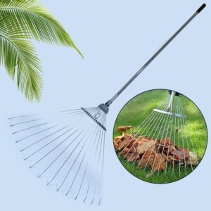 115-152 CM Rake for Gardening, Stainless Steel Telescopic Garden Rake for Quick Clean Up of Lawn and Yard, Adjustable Rake Claws Spacing Garden Broom with Long Handle for Clean Leaves (MOQ :- 2 pc)