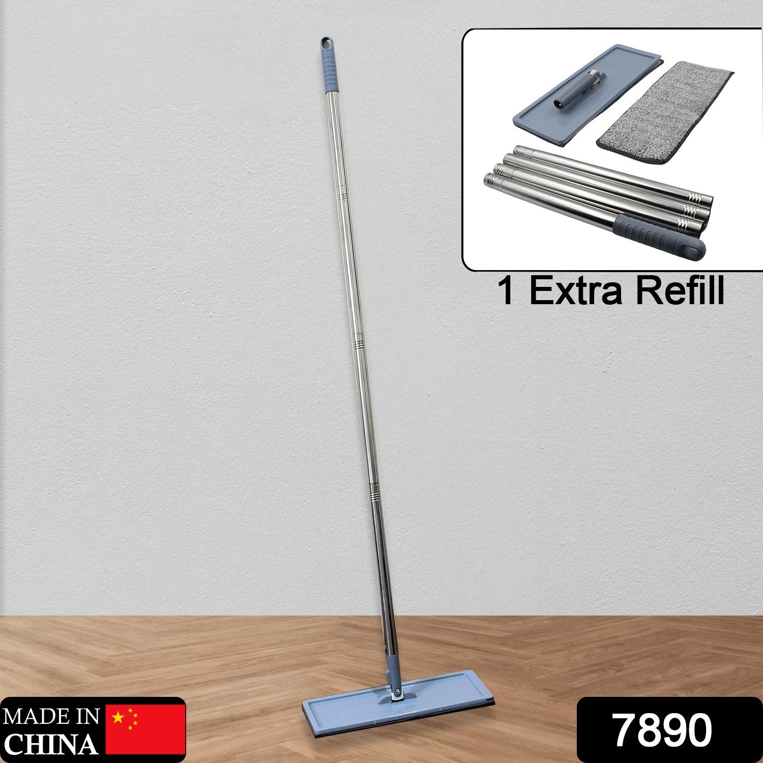 High Quality Flat Mop Floor Cleaning Mop With Extra Refill 360Â° Rotating Microfiber Dust Mop, Hardwood Floor Mop, Dust Flat Mop, for Home/ Office Floor Cleaning Reusable Dust Mops