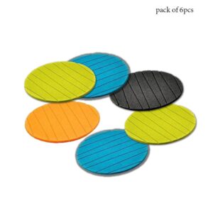 6 pcs Useful Round Shape Plain Silicone Cup Mat Coaster Drinking Tea Coffee Mug Wine Mat for Home