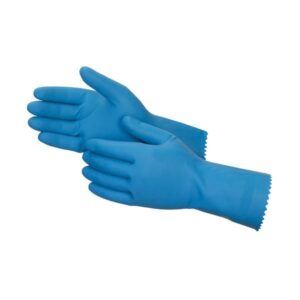 Cut Glove Reusable Rubber Hand Gloves (Blue) – 1 pc