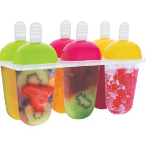 6 Pcs Multicolor Polypropylene Ice Mold, Kulfi Maker / Stick / Cream / Candy Color Assorted