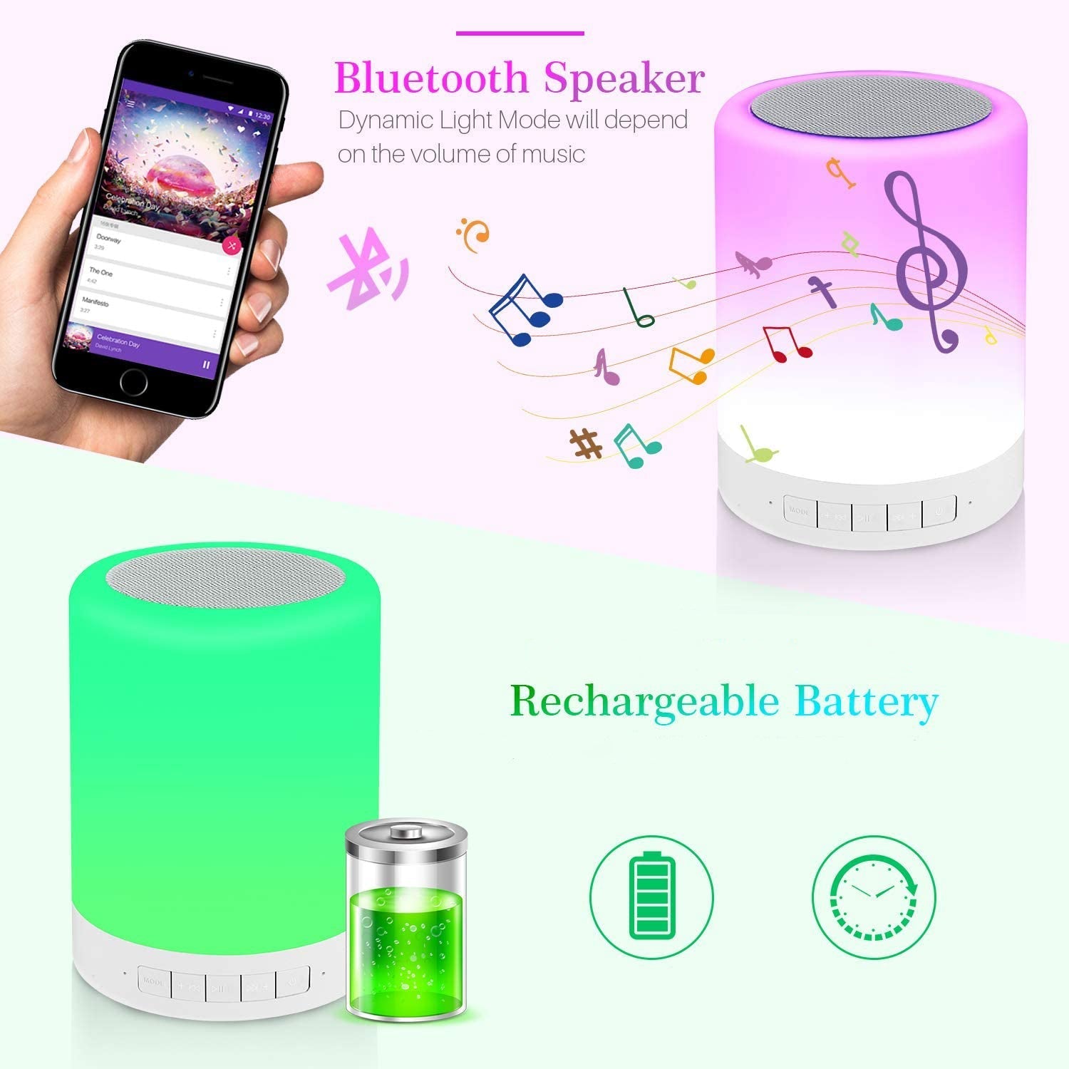 Wireless Night Light LED Touch Lamp Speaker blootuth speaker