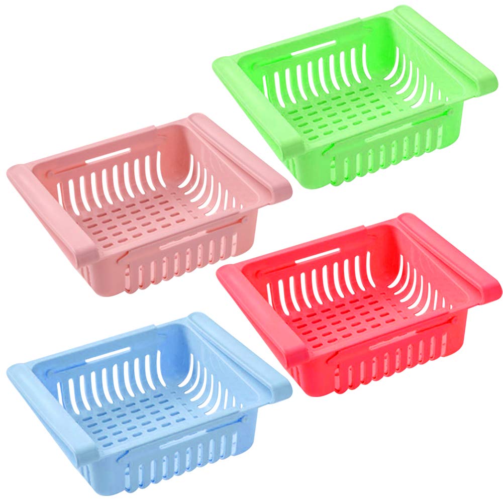 Virgin Freeze Storage Unbreakable Adjustable Multi Color Tray with Extra Storage | Easy to Remove, Easy to Clean | Pack of 4 Tray