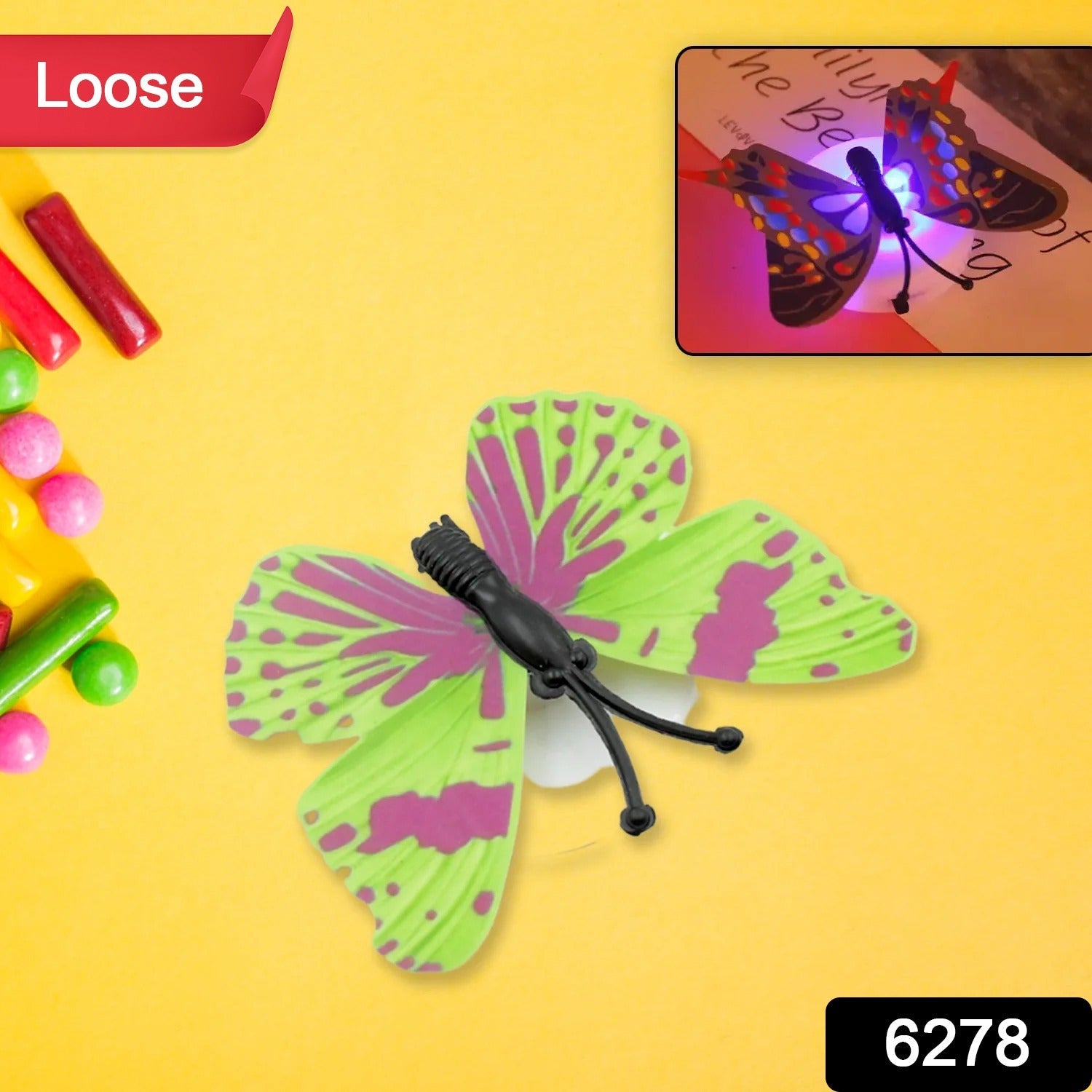 The Butterfly 3D Night Lamp Comes with 3D Illusion Design Suitable for Drawing Room, Lobby.n  (Loose)